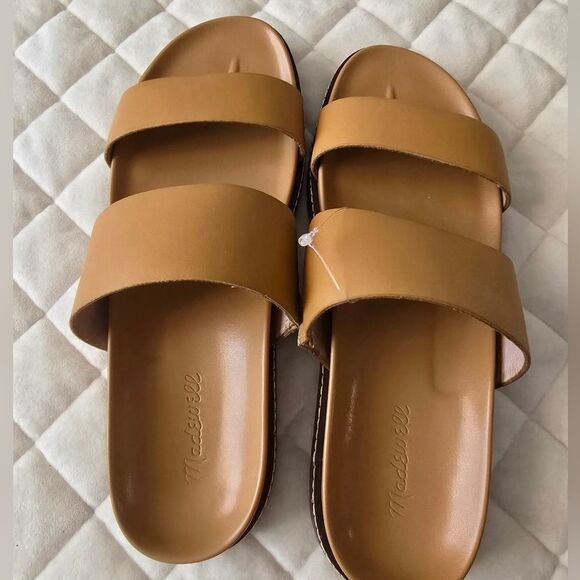 Madewell The Charley Double-Strap Slide Sandal Size 10.5 In Dessert Camel - Picture 3 of 10